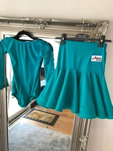 Jade Green Lycra Juvenile 2 Piece Age 8-10 - Picture 1 of 2