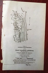 1898 Sketch Map Point Pleasant Crossing Mississippi River - Picture 1 of 1