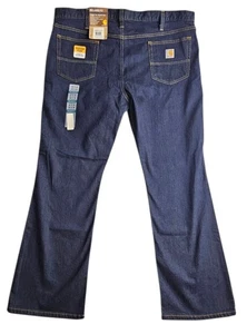 Pantalones de mezclilla Carhartt resistentes flexibles calce relajado corte boot para hombre 42x32 ropa de trabajo irregular nuevos con etiquetas - Imagen 1 de 16
