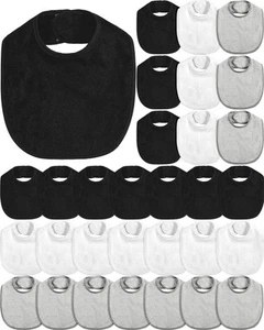 30 Pcs Baby Drool Bibs for Boys Girls Multicolor Cotton Waterproof Feeder New... - Picture 1 of 7