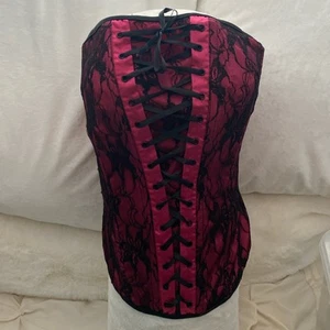 Y2K Charlotte RusseRibbon Corset Lace Up Overlay Floral Whimsygoth Fairy Vintage - Picture 1 of 5