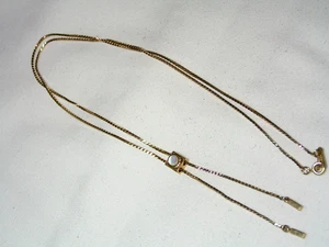 ...Vintage ARTISTRY...Gold Tone, Mother Of Pearl Slide Chain Necklace... - Picture 1 of 6