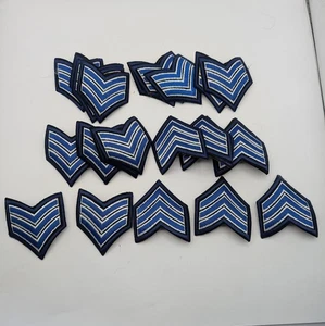 Lot of 25 Blue Chevron Patches Iron-On 3.5"x3" Fashion Jacket DIY - Picture 1 of 5