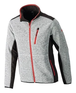 Fortis Strickjacke, Softshell, Größe M, hellgrau-rot - Bild 1 von 2