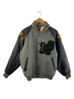 McGREGOR Stadium Jacket, Large, Wool, Gray - Image 1 of 4