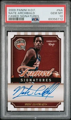 2009-10 Panini Hall Of Fame Famed Signatures Nate Archibald Auto /499 PSA 10 - Image 1 of 2