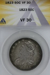 1823   50C  VF 30   ANACS  --   Capped Bust Half Dollar, Miss Liberty - Picture 1 of 2