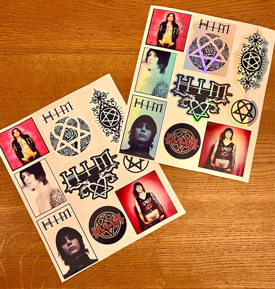 HIM Ville Valo Stickers Vinyl Decals, Ideal for journals, notebooks & laptops - Image 1 of 4