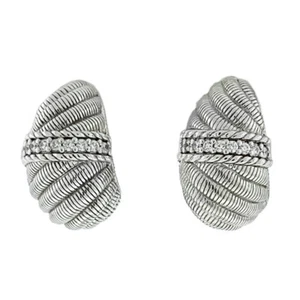 Judith Ripka CZ Sterling Silber Ohrclips - Bild 1 von 2