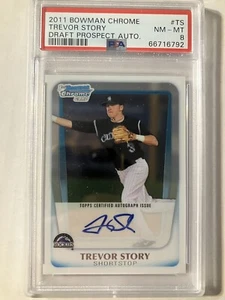 2011 Topps Bowman Chrome #BCAP-TS Trevor Story Autografo PSA 8 - Foto 1 di 2