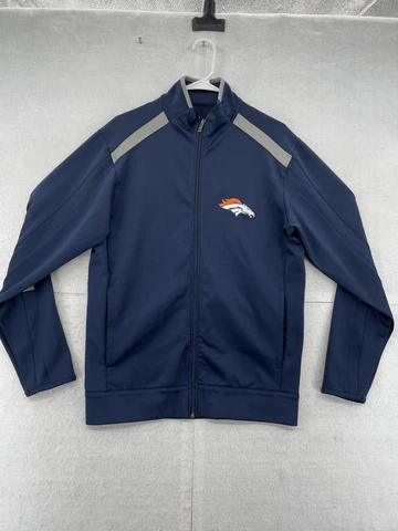 Denver Broncos Sweatshirt Adult Medium Navy Blue Full Zip Antigua NFL Men Cover