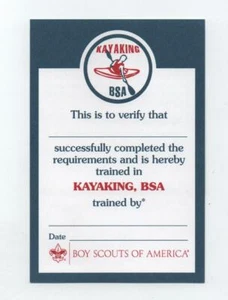 Kayaking Certificate Card (2010 Print), Red/Blue on White Card, Mint - Picture 1 of 2