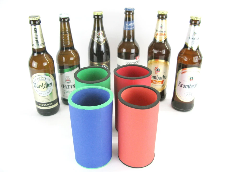 4er Set Getränkekühler für 0,5L Flaschenkühler - Bierkühler - Neoprenkühler  Neu - Bild 1 von 4
