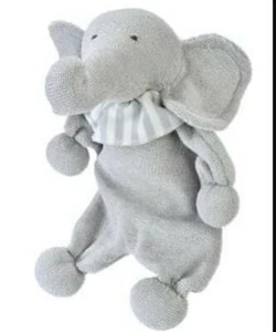 Under The Nile Elephant Organic Gray Plush Baby Stuffed Animal Lovey Toy Knot 9” - Picture 1 of 7