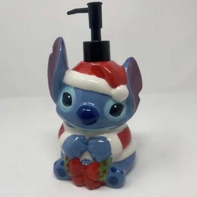 Disney Stitch Christmas Santa Soap Dispenser Lilo Wreath Hat Lotion XMAS New - Image 1 of 4
