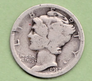 1917 MERCURY DIME in ABOUT GOOD condition ~ PLEASE SEE THE SCAN .stk 3 - Picture 1 of 5