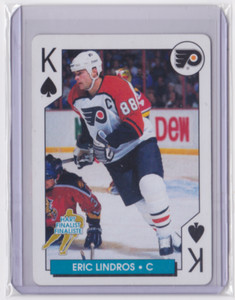 1996-97 BICYCLE NHL HOCKEY ACES INSERT ERIC LINDROS #K-OF-SPADES FLYERS