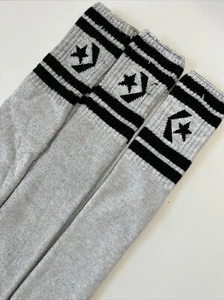 (1 Pair) VTG Converse Socks NOS 1980s Tube Over Calf 9-14 Bulk Orlon USA gray - Picture 1 of 6