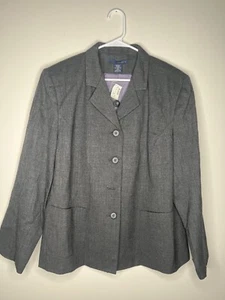 NWT Venezia Lane Bryant Wool Gray 2 Piece Skirt Suit Womens Size 22 - Picture 1 of 7