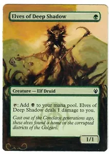 Elves of Deep Shadow Altered Full Art MTG Magic Commander EDH Birthday Gift Elf - Picture 1 of 1