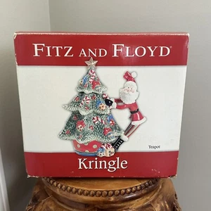 Fitz & Floyd Kringle Teapot Tree Skinny Santa in Original Box Christmas Decor - Picture 1 of 11
