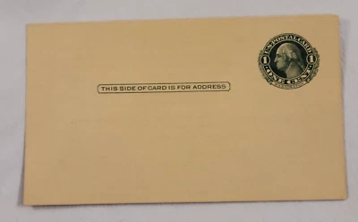 U.S. Postal Postcard 1910's 1 Cent Green Washington Stamp - Image 1 of 2