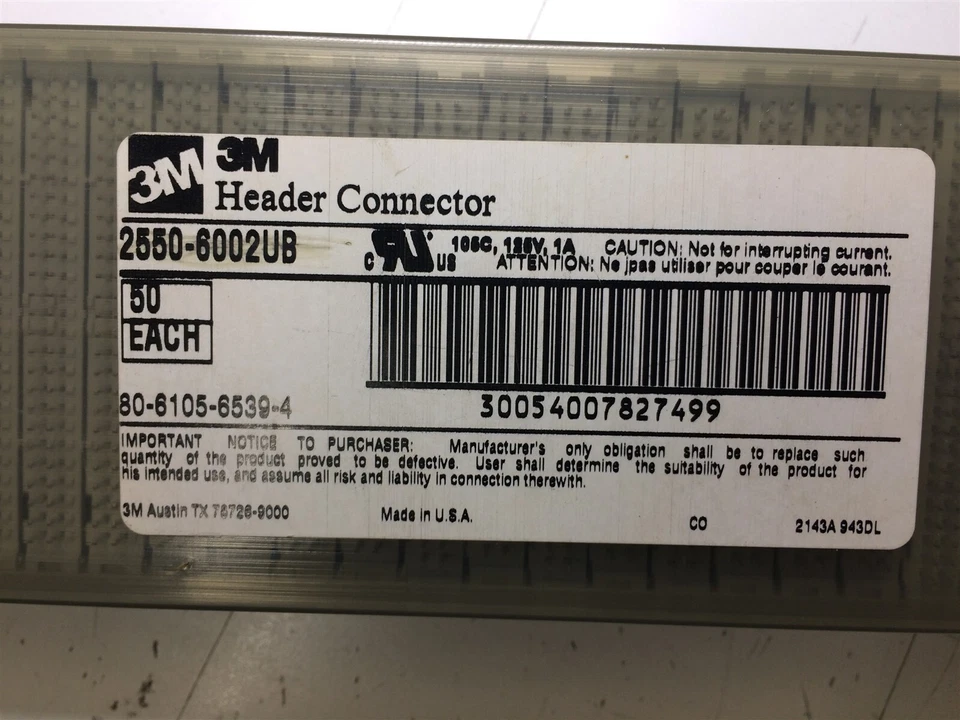 2550-6002UB 3M CONN HEADER VERT 50POS 2.54MM 4 PIECES - Image 1 of 1
