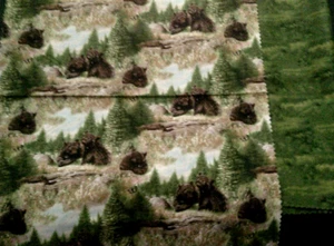 Fabric Giordano "Baby Bear Country" 2 Pc Brown Bears in the Wild Greens $2.95 - Picture 1 of 4