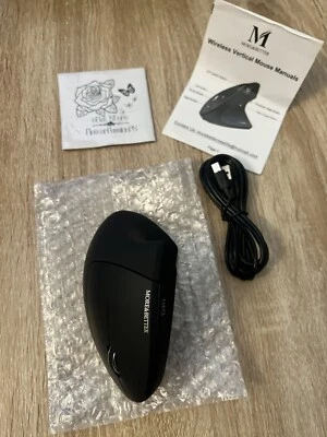 DPI Black Ergonomic Wireless USB Rechargeable 2.4G Vertical Mouse - NEW - Image 1 of 4
