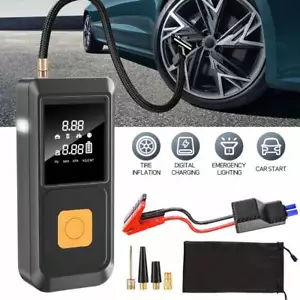 Portable Car Jump Starter & 8000mAh Tire Inflator - LED Light,for Car,Motorcycle - Picture 1 of 19