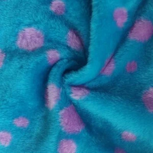 Animal Fun Faux Fur Fabric Material - TURQUOISE LILAC SPOT - Picture 1 of 4