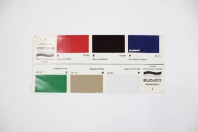 1964-73 Lamborghini Corona Paint Color Sample Swatch Card Miura 350 GT S SV - Image 1 of 4