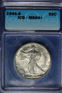 1944 S- ICG MS64+ WALKING LIBERTY HALF DOLLAR #B49840 - Picture 1 of 2