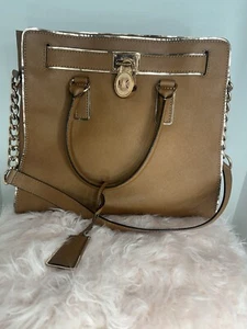 MICHAEL Kors Authentic LG Hamilton Saffiano Tote Peanut color Rose Gold Hardware - Picture 1 of 24