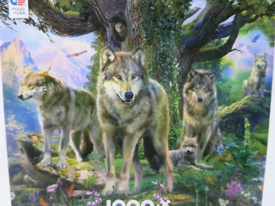 Ceaco  Wolves Puzzle 1000 PCS Wolf Pack Family Pup Mountain Views Wild New - Image 1 of 4