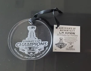 Limited Edition LA Kings 2014 Stanley Cup Final Glass Puck/Ornament - Picture 1 of 3