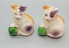 Vintage Cats Salt & Pepper Shakers with Green Ball