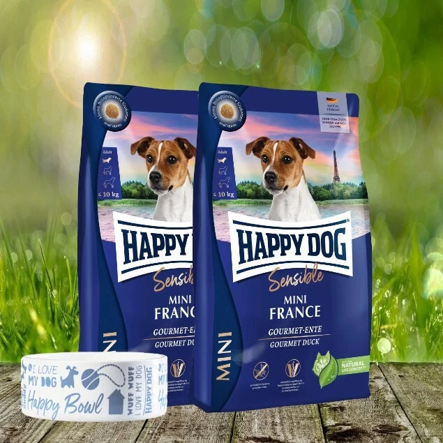 Happy Dog Supreme Mini France 2 x 4 kg + Happy Dog Futternapf *geschenkt* - Bild 1 von 1