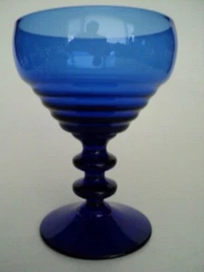 VINTAGE PADEN CITY KOBALTBLAU 2 Ring Sorbet wie gesehen mit Pfauen Deko, OHNE Ätzung - Bild 1 von 2