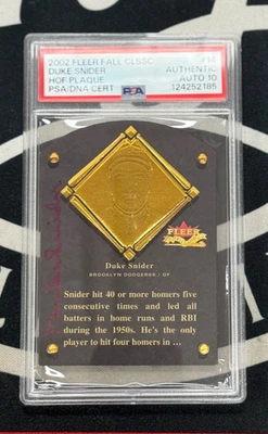 2002 Fleer Fall Classic Duke Snider HOF Plague # /1980  Autographed PSA Auto - Image 1 of 2