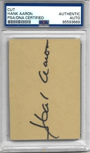 Hank Aaron Auto Signed Cut PSA/DNA Certified *RARE* Full Signature BRAVES HOF - Picture 1 of 1