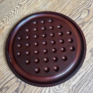 Vtg 1994 Bombay Company Mahogany Wood Solitaire 13.5" Game Board / Board Only - Picture 1 of 2