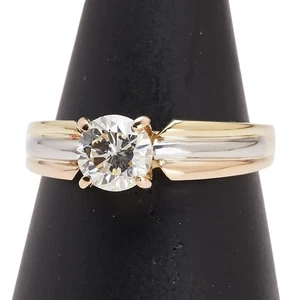 AUTHENTIC SEIKORing ring K18YG yellow gold/Pt900 Platinum #15.5(JP Size) Women - Picture 1 of 7