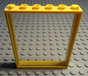 Lego Window 1x6x6 Yellow With Transparent Pane - Picture 1 of 1