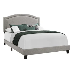 Monarch Specialties Bed, Platform, Bedroom, Frame, Upholstered, Linen Look, Wood - Picture 1 of 1