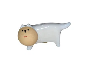 Vintage '60s OMC Japan Mid Century Modern Stoneware Cat Face Bank MCM Figure - Picture 1 of 7