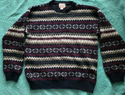 Vintage Woolrich Sweater Mens Large Fair Isle Knit Pullover Dad USA 90s Lane  - Image 1 of 4