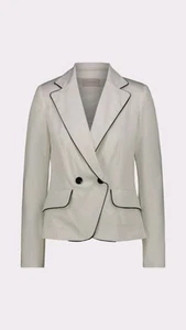 Edas Chaqueta Doble Botonadura Mujer Satén Algodón Made IN Italy Blanco Talla 48 - Imagen 1 de 1