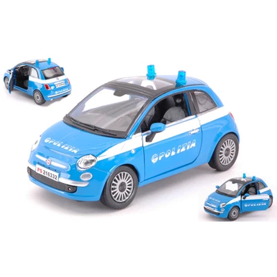 FIAT NUOVA 500 2007 POLIZIA 1:24 New Ray Forze dell'Ordine Modellino Nuovo - Immagine 1 di 4