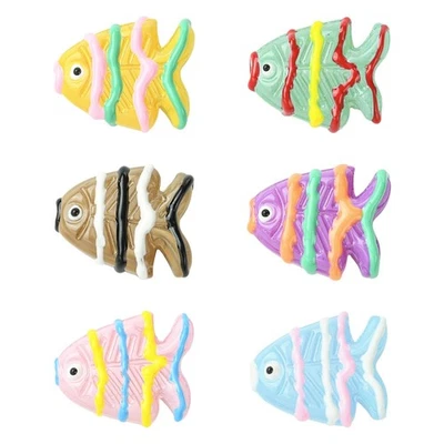 6pcs Handmade Lampwork Beads Enamel Fish Spacer Bead for Bracelets Necklace DIY - Image 1 of 4